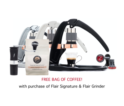 Flair Signature & Flair Royal Grinder Combo w/ FREE BAG of COFFEE!